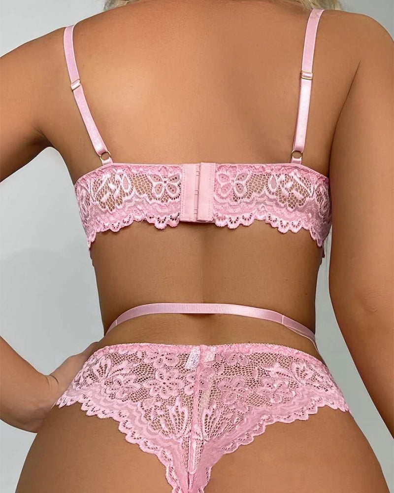 Garter Lingerie for Floral Lace Babydoll TeddiesBodysuits