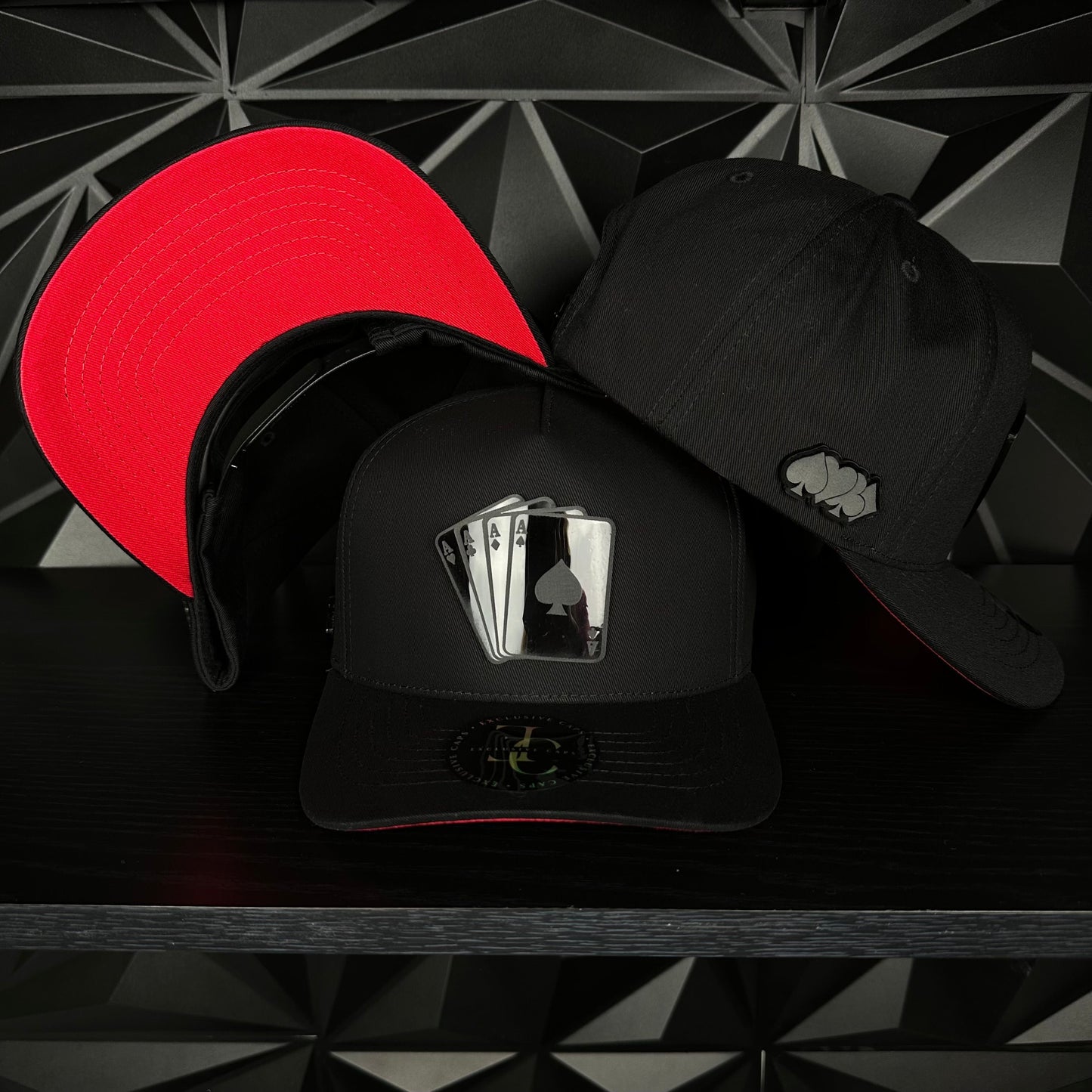 Poker Plaque SnapBack Cap - Black/Red