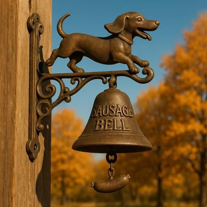 3D Dog Themed Welcome Doorbell - Cast Iron Resin Vintage Decorative Hanging Bell