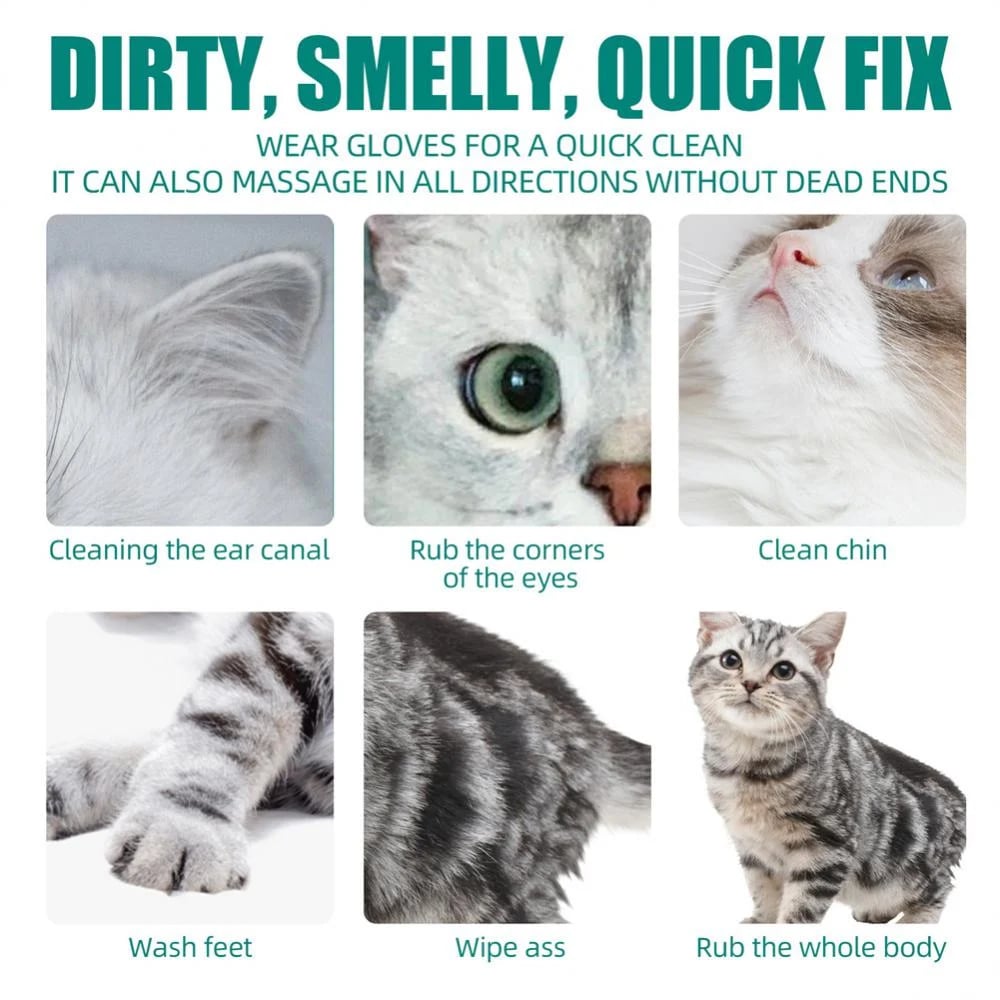 Pet Herbal Spa Antibacterial Cleaning Gloves