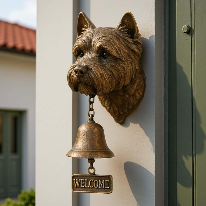 3D Dog Themed Welcome Doorbell - Cast Iron Resin Vintage Decorative Hanging Bell