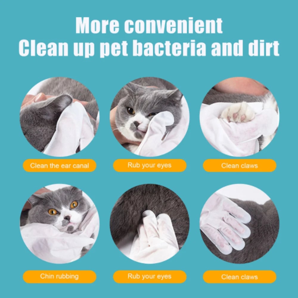 Pet Herbal Spa Antibacterial Cleaning Gloves