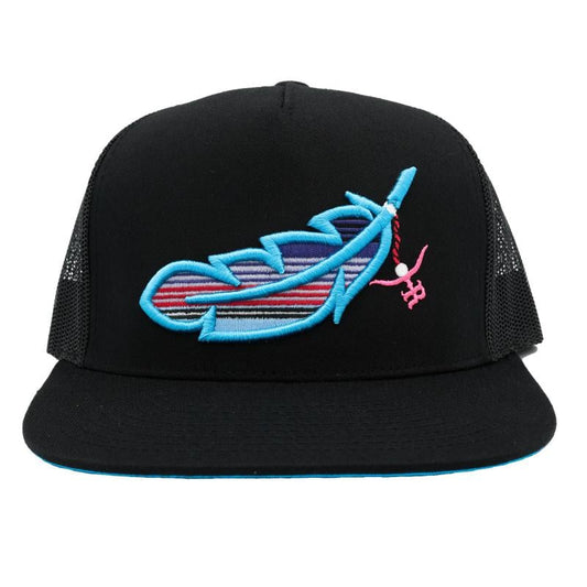 “Feathered Outlaw” - Sky Blue Feather Hat