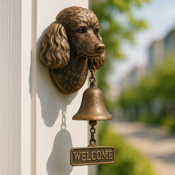 3D Dog Themed Welcome Doorbell - Cast Iron Resin Vintage Decorative Hanging Bell