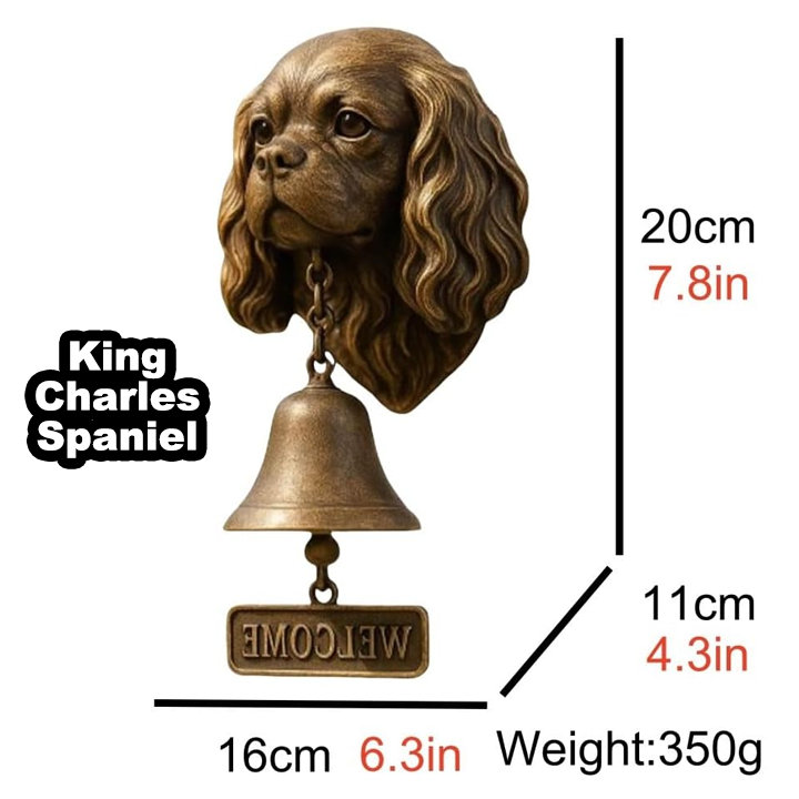 3D Dog Themed Welcome Doorbell - Cast Iron Resin Vintage Decorative Hanging Bell