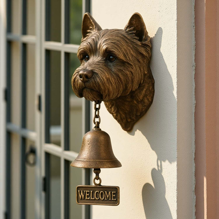 3D Dog Themed Welcome Doorbell - Cast Iron Resin Vintage Decorative Hanging Bell