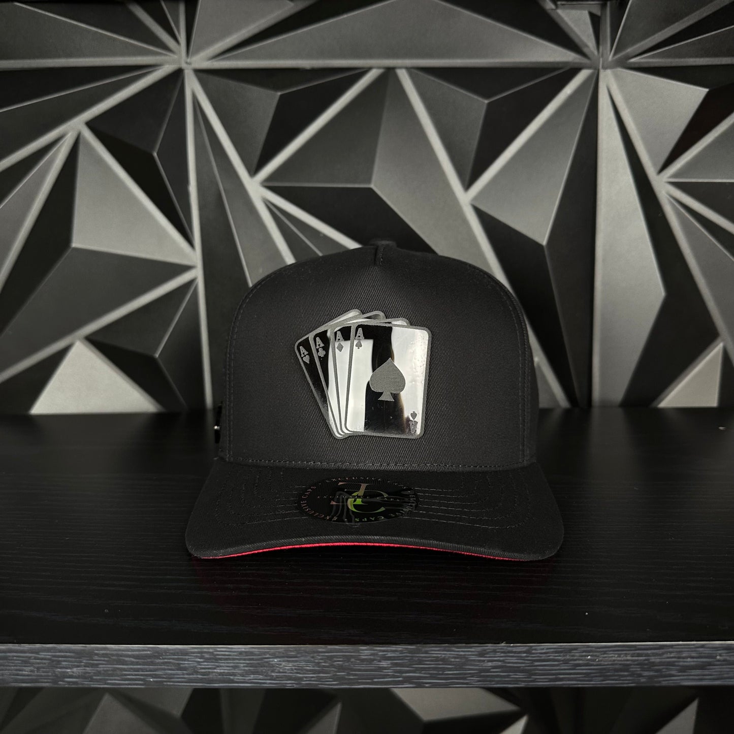 Poker Plaque SnapBack Cap - Black/Red