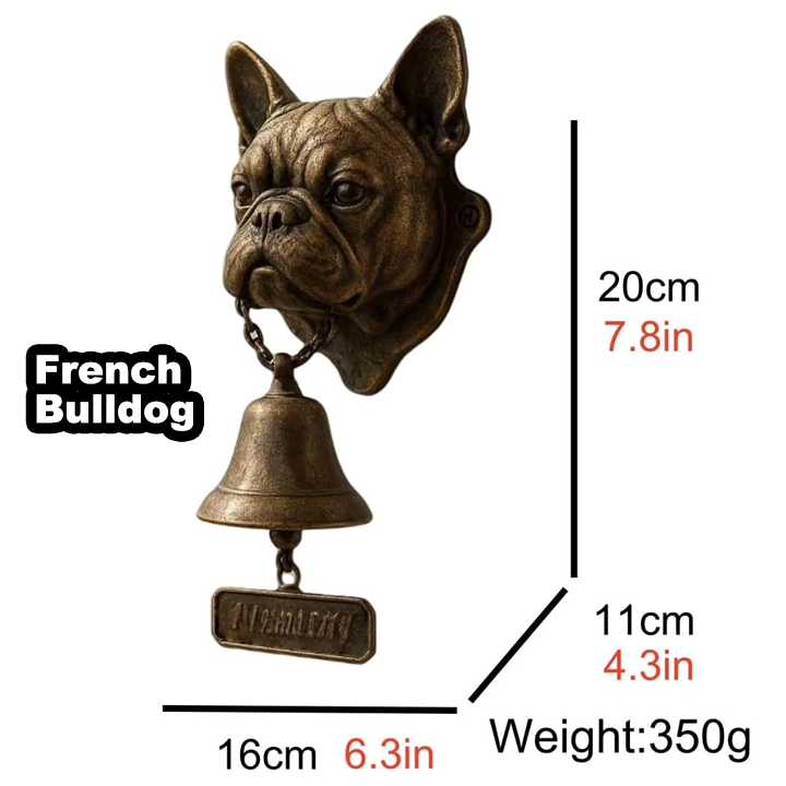 3D Dog Themed Welcome Doorbell - Cast Iron Resin Vintage Decorative Hanging Bell